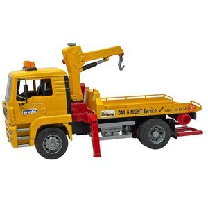 BRUDER Day & Night Service Wrecker Yellow Tow Truck Germany Made